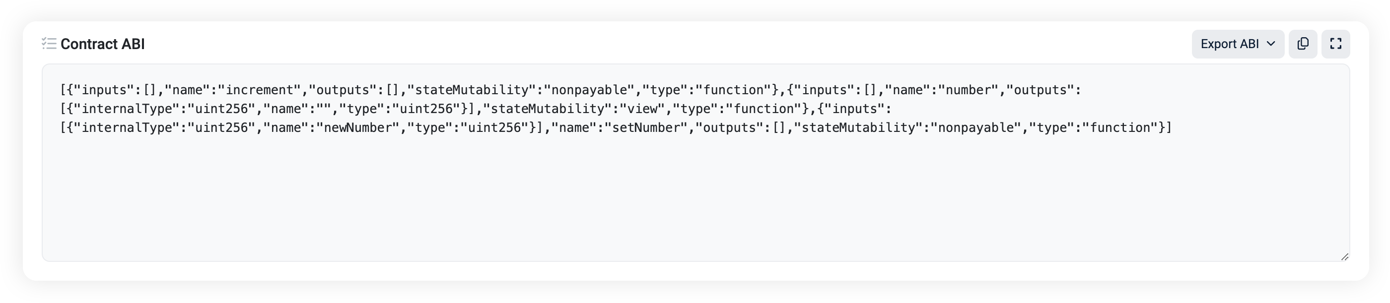 Linea build app smart contract ABI